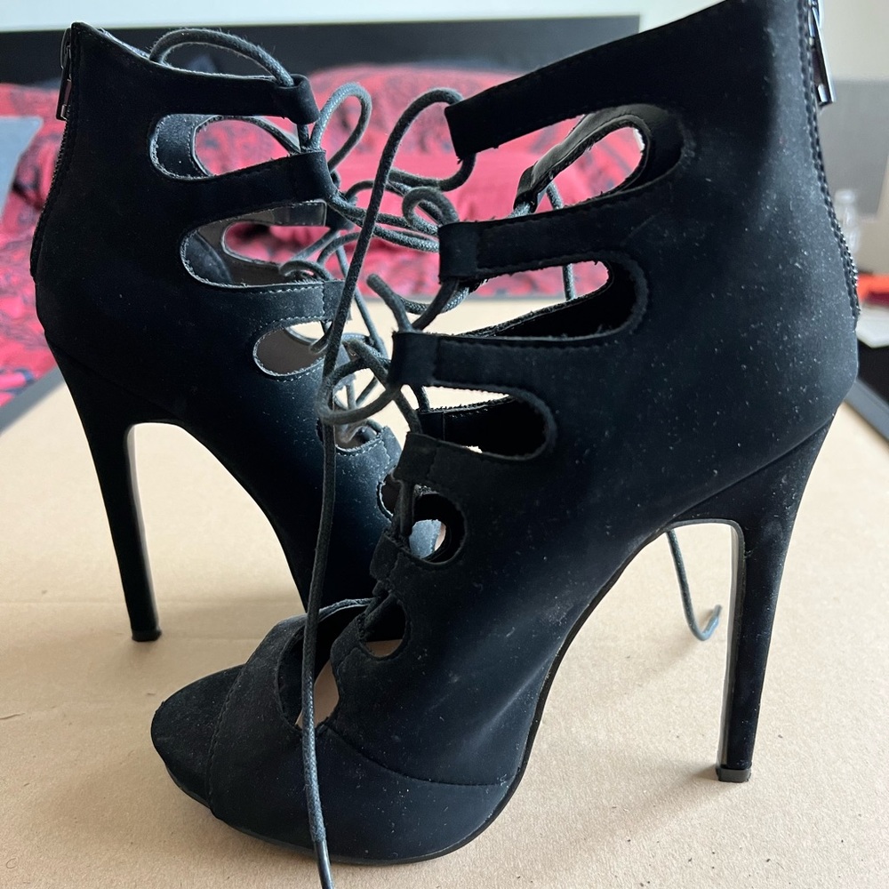 Very sexy open toed high heeled platform sandals.